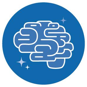 An icon of a brain line art