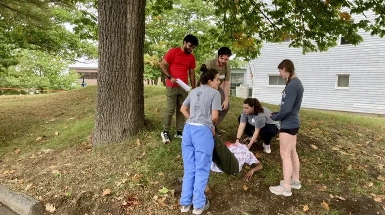 Students participated in a mock mass casualty incident.